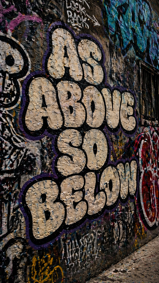 As Above So Below graffiti quote mobile wallpaper