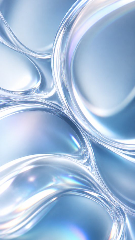 Flow State blue liquid glass phone wallpaper