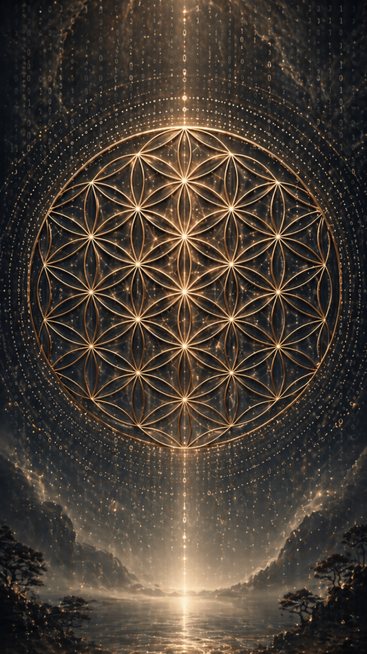 Flower of Life dramatic sacred geometry mobile wallpaper