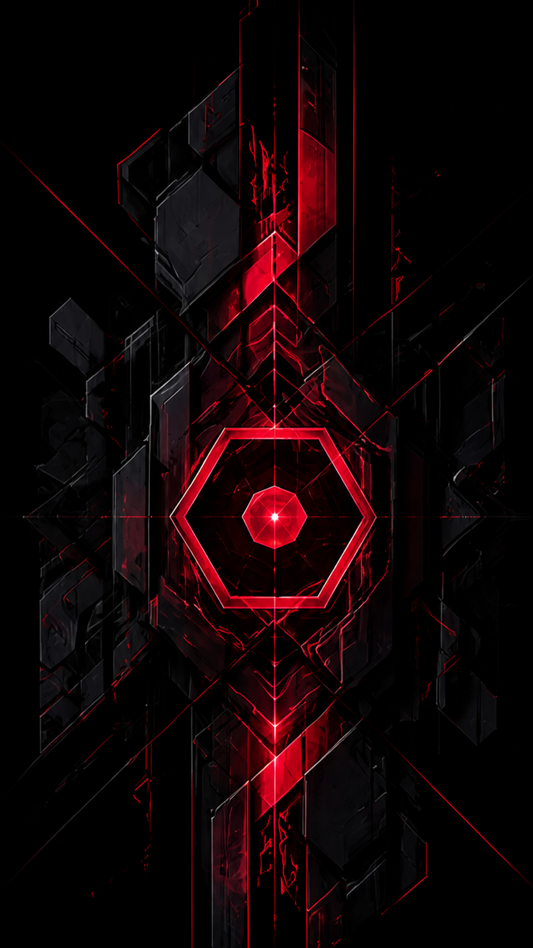 Futuristic Watcher red geometric mobile wallpaper