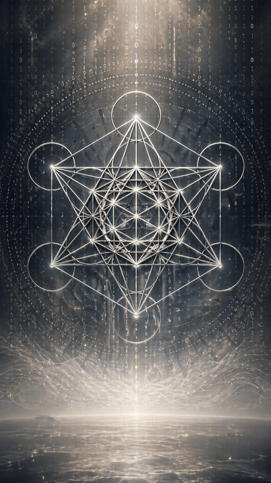 Metatron’s Cube dramatic sacred geometry mobile wallpaper