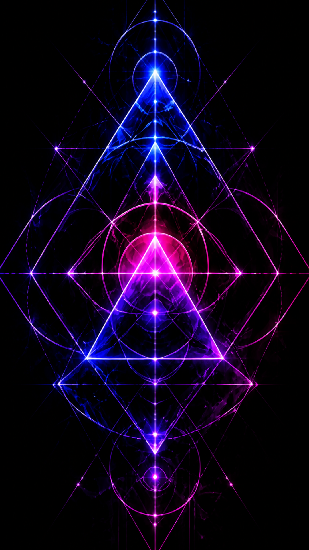 Mystical Codes neon sacred geometry mobile wallpaper