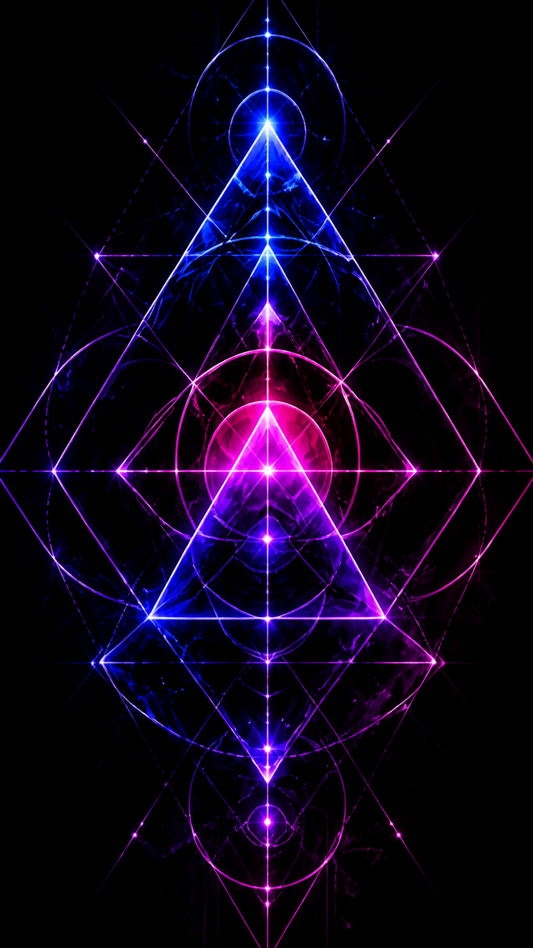 Mystical Codes neon sacred geometry mobile wallpaper