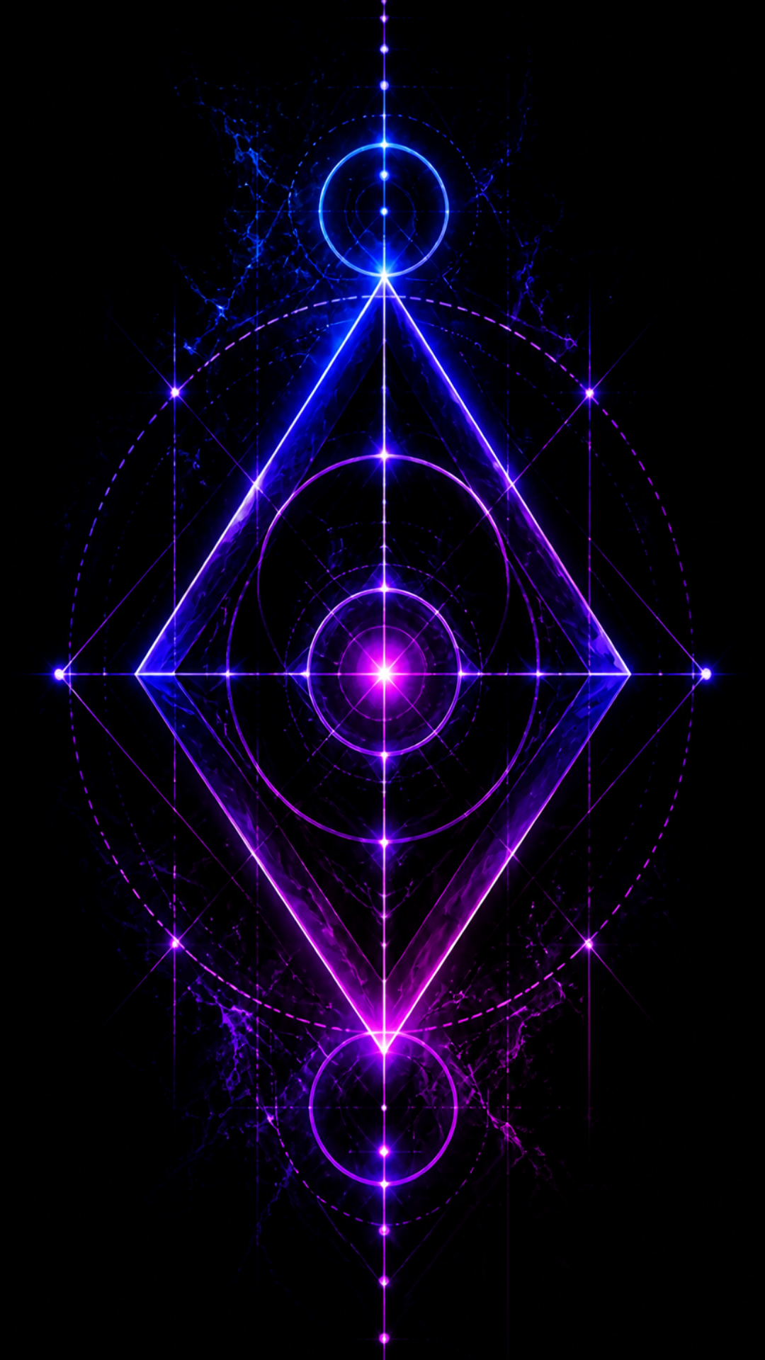 Neon Cosmos neon cosmic geometry mobile wallpaper