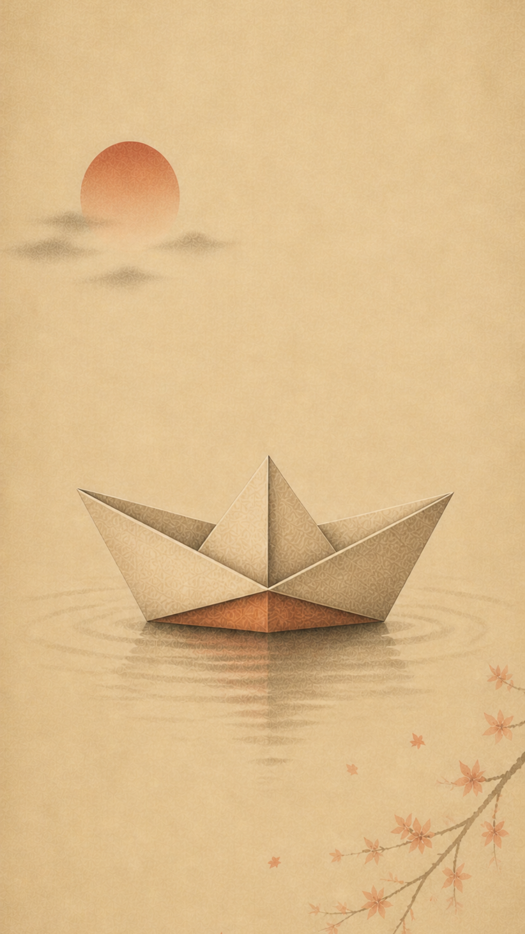 Origami Boat peaceful mobile wallpaper
