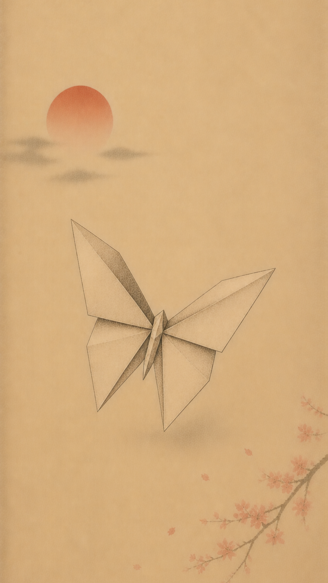 Origami Butterfly soft minimalist mobile wallpaper