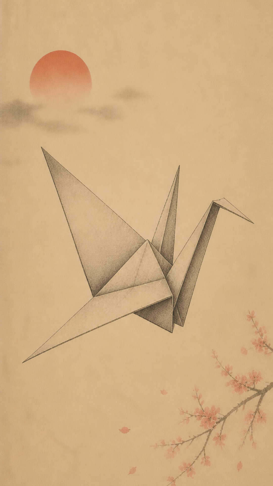 Origami Crane minimalist mobile wallpaper