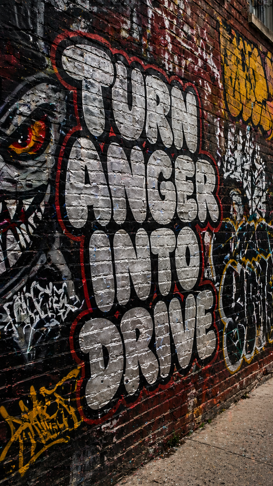 Turn Anger Into Drive motivational mobile wallpaper