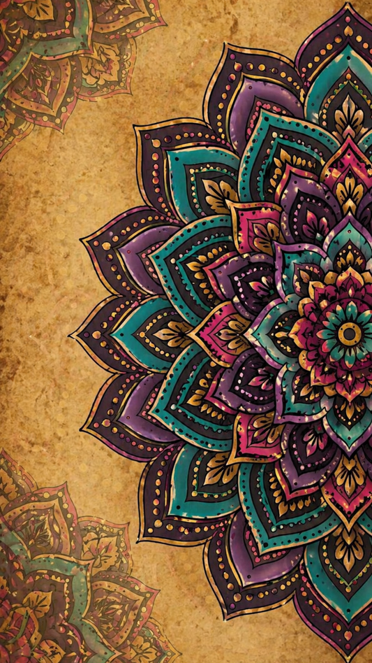 Vibrant Mandala colorful boho mobile wallpaper